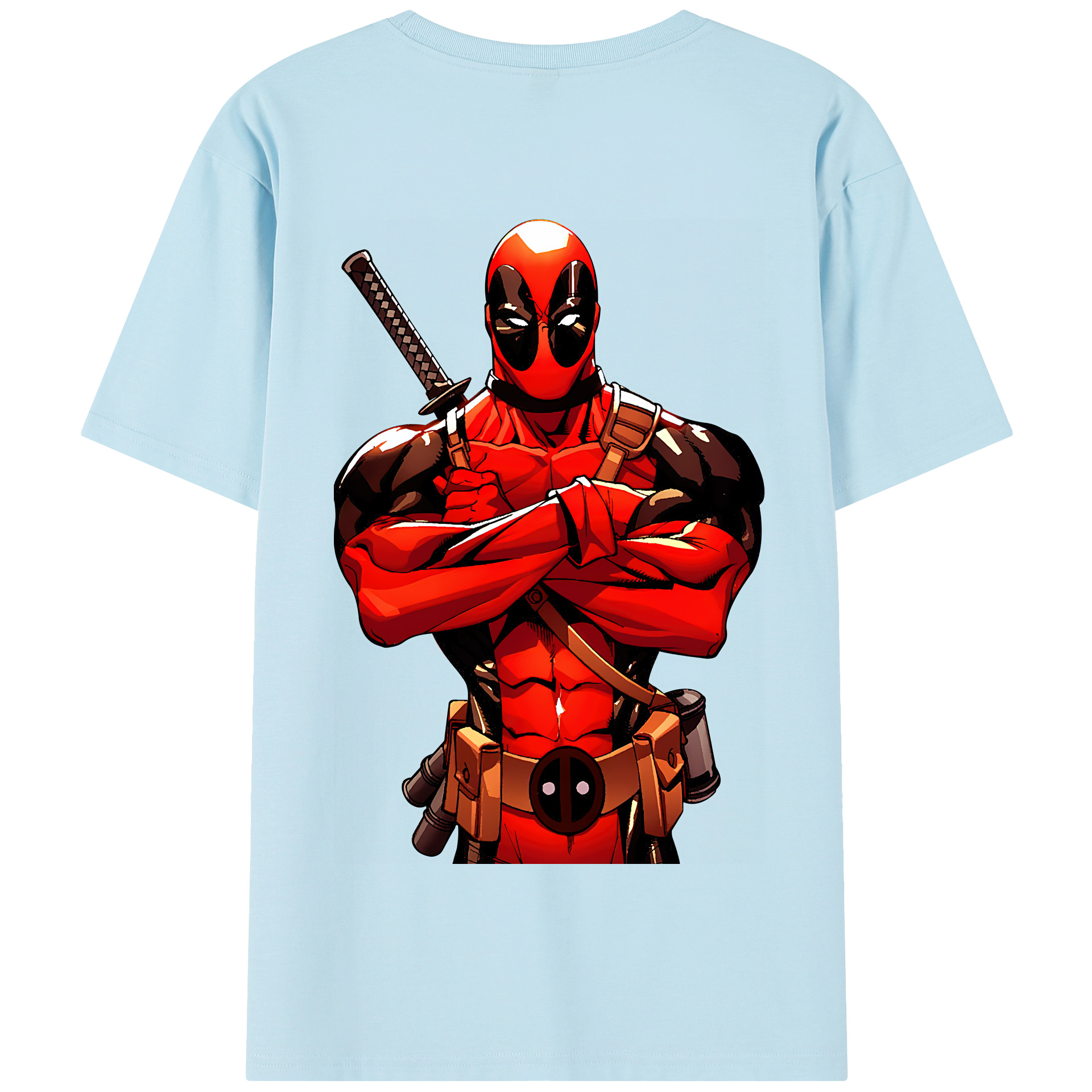 （画像用） Deadpool デッドプール 綿100％半袖Tシャツ（背面プリント）